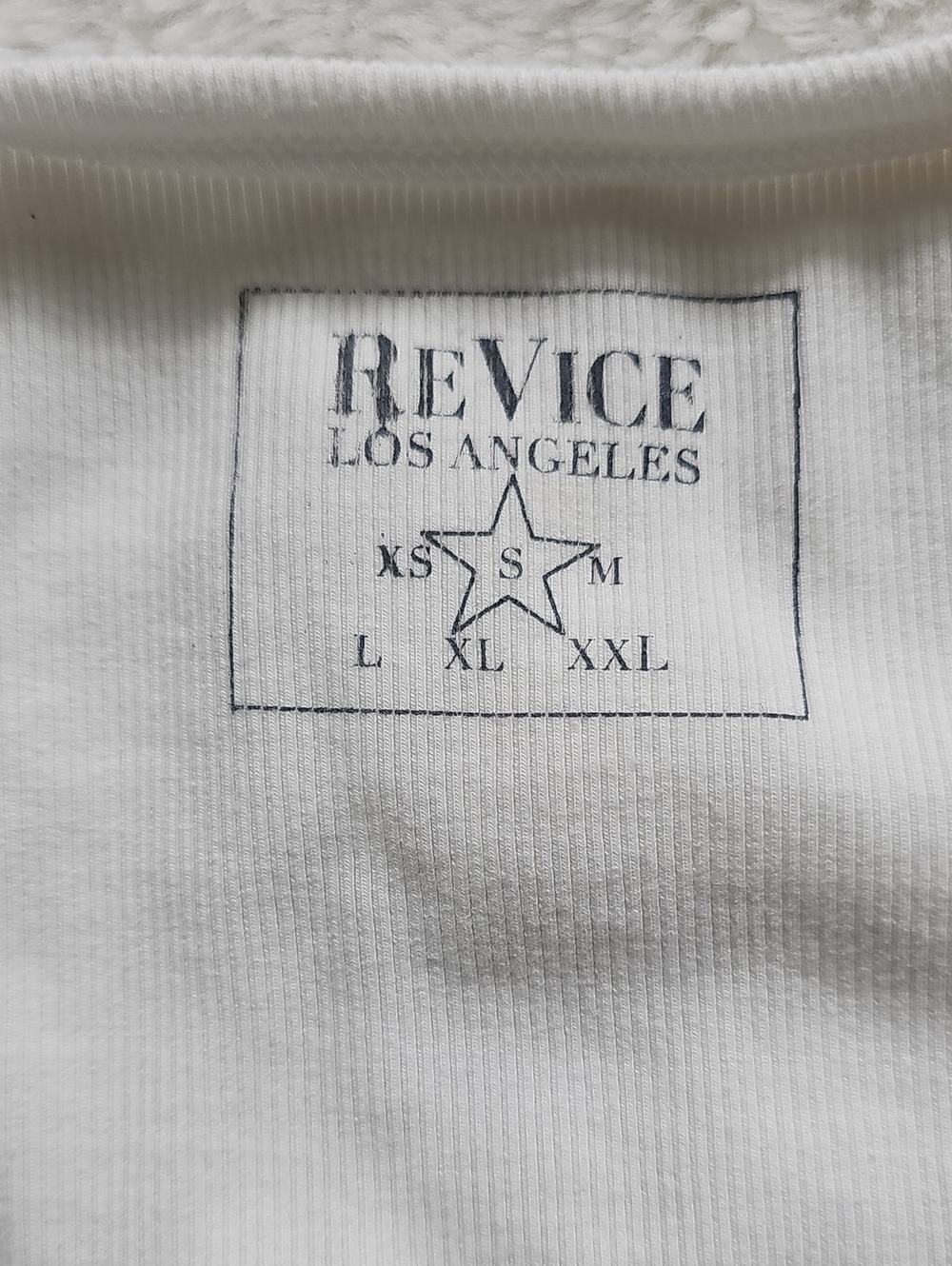 REVICE White Ribbed Tank with Pink Script Logo - Picture 3 of 4